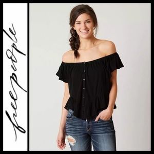 Free People Mint Julep Off the Shoulder Top
